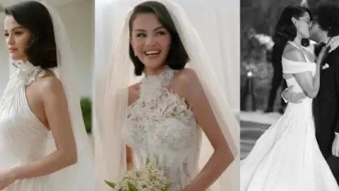 Selena Gomez revela qual dos três vestidos usados em seu casamento é o seu preferido